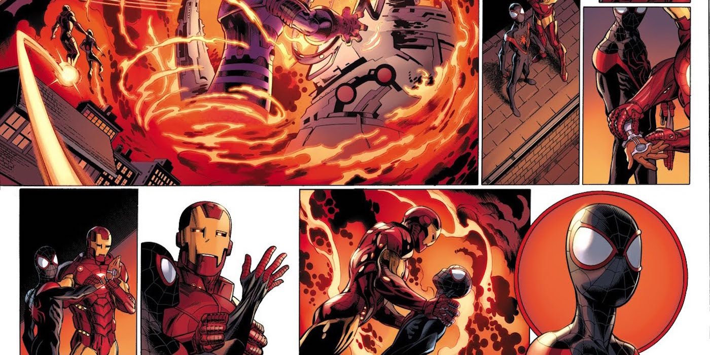 Ultimate Spider-Man Miles Morales and Iron Man Fight Galactus in Cataclysm