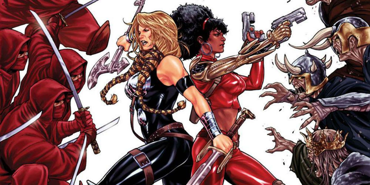 Valkyrie and Misty Knight in fight Marvel's Fearless Defenders.
