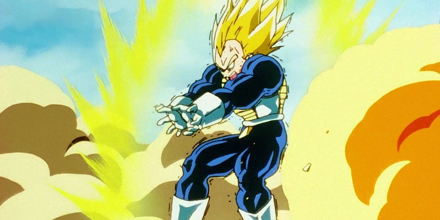 Vegeta's Final Flash charging against Perfect Cell in Dragon Ball Z