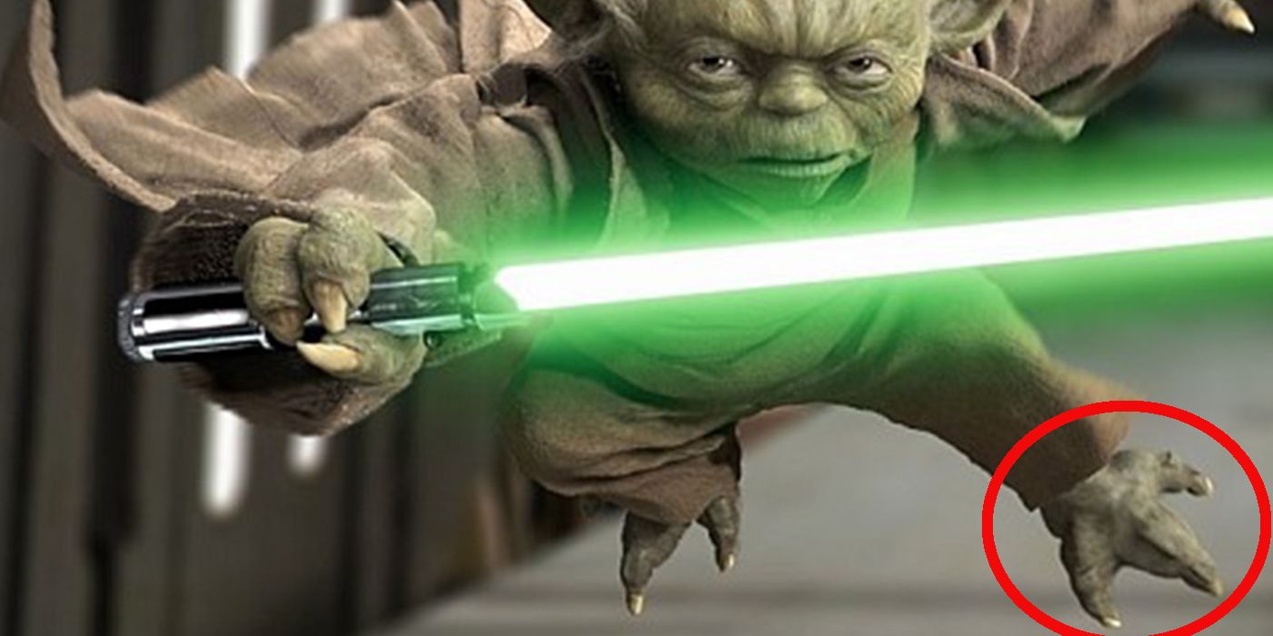 Yoda with three toes in Star Wars