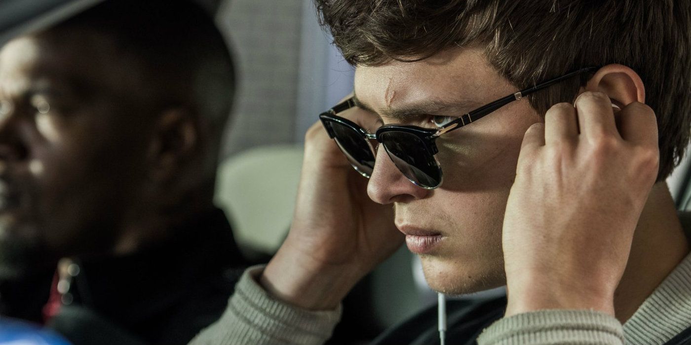 Baby puts his headphones in from Baby Driver