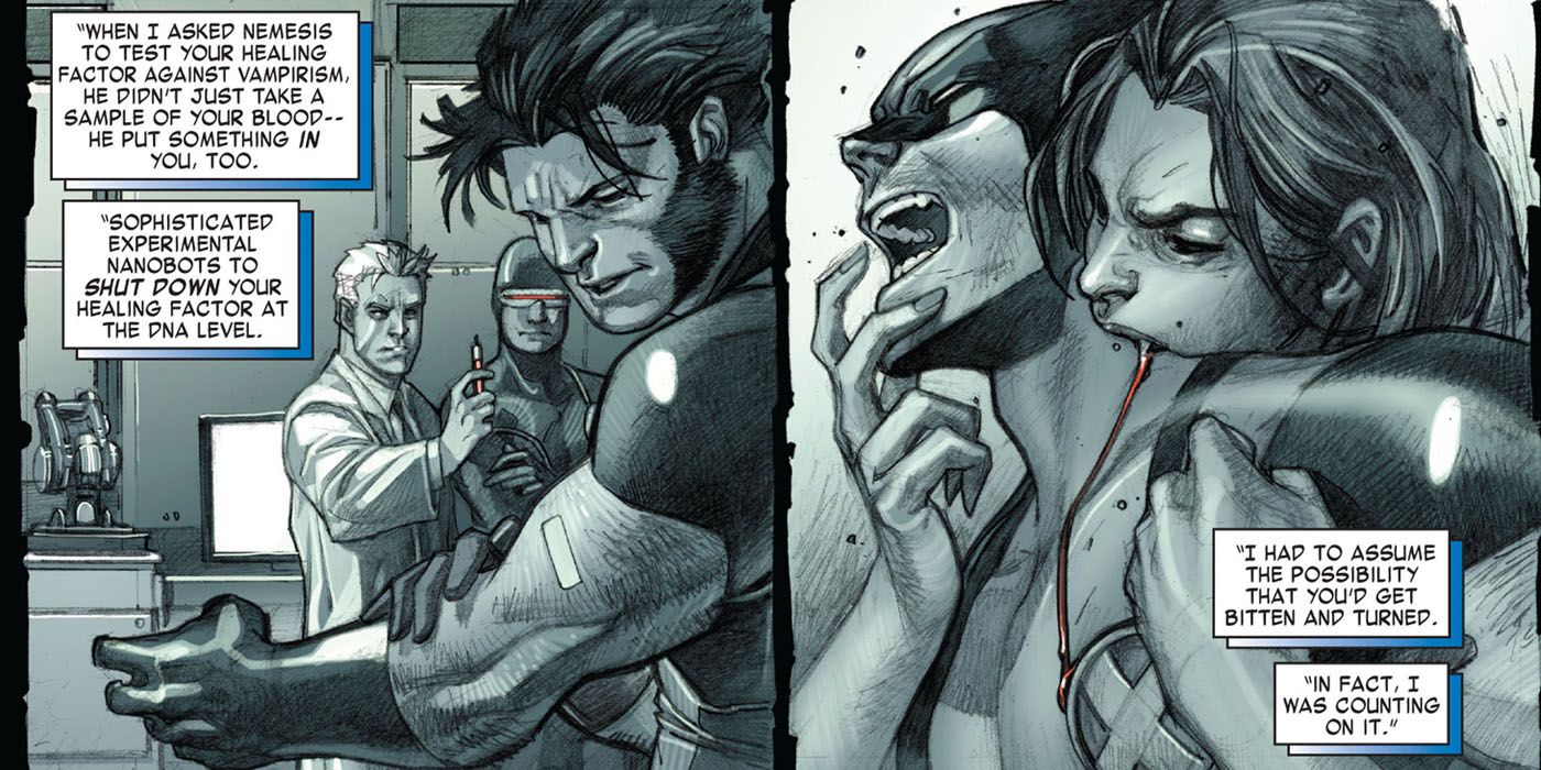 Curse of the X-Men Wolverine infected with Nanites by Cyclops