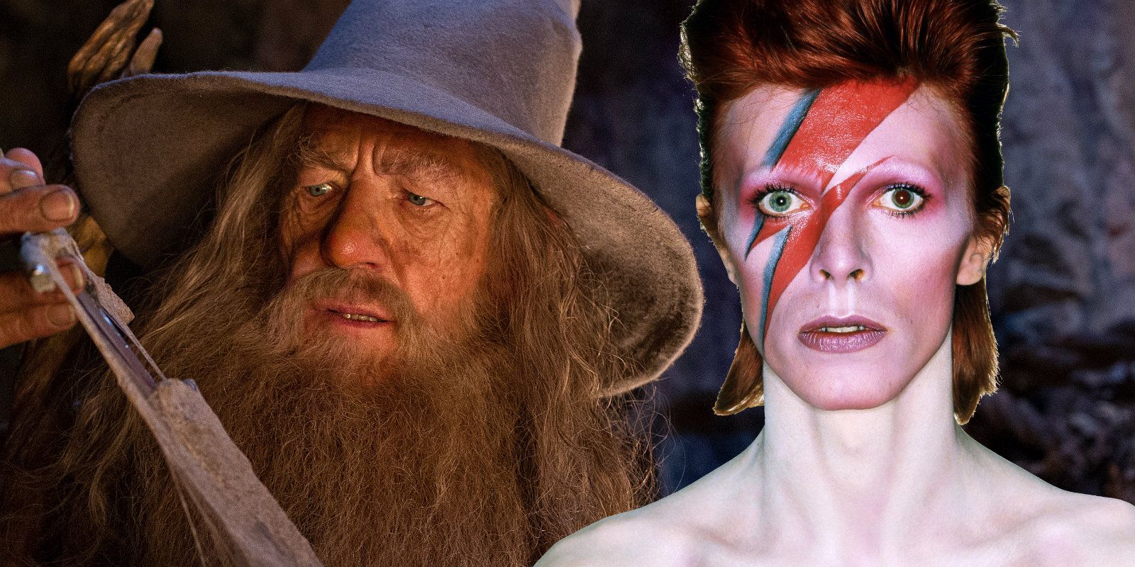 Gandalf (Ian McKellen) and David Bowie