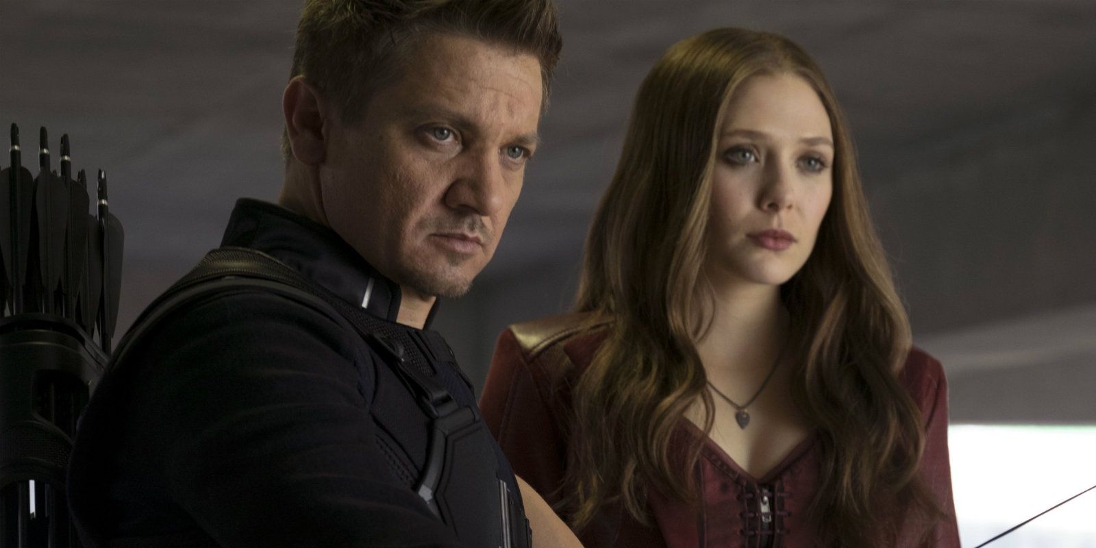 Captain America: Civil War - Hawkeye (Jeremy Renner) and Scarlet Witch (Elizabeth Olsen)