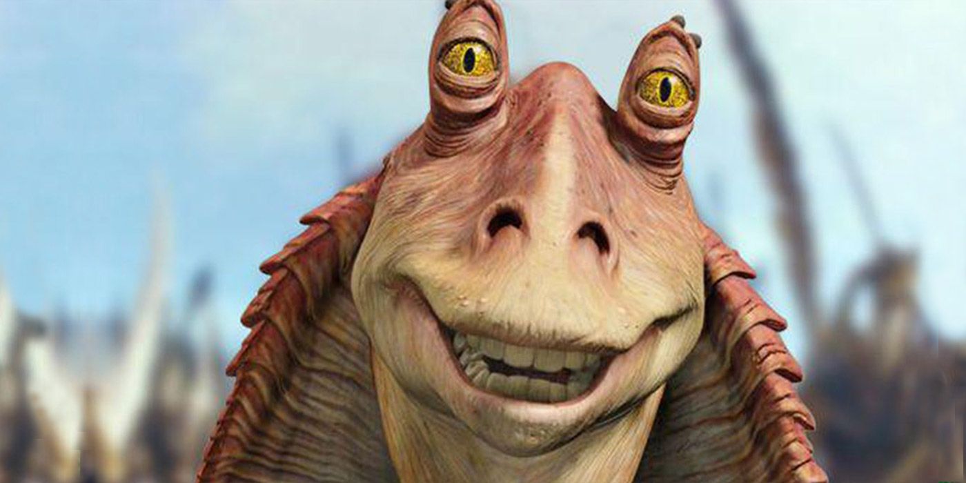 Jar Jar Binks Star Wars Gungan Face Smile