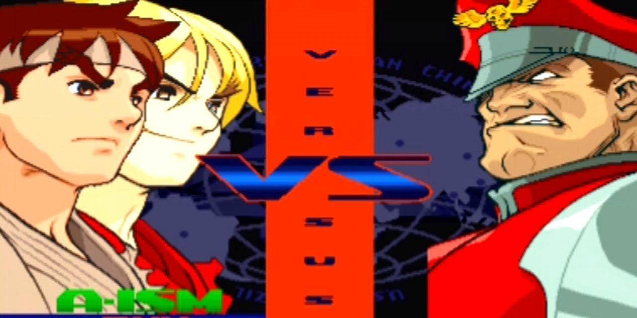 Ryu and Ken vs M. Bison dramatic battle from Street Fighter Alpha