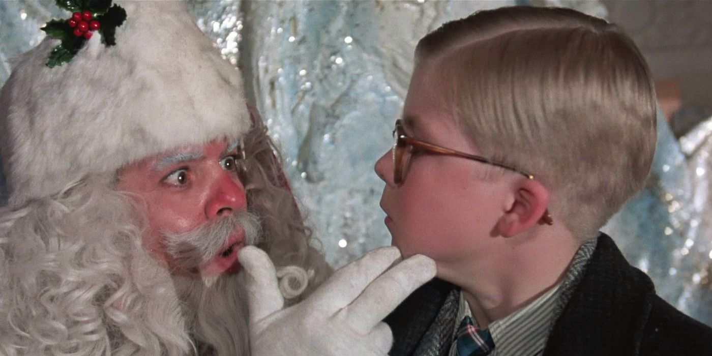 Santa and Ralphie from A Christmas Story