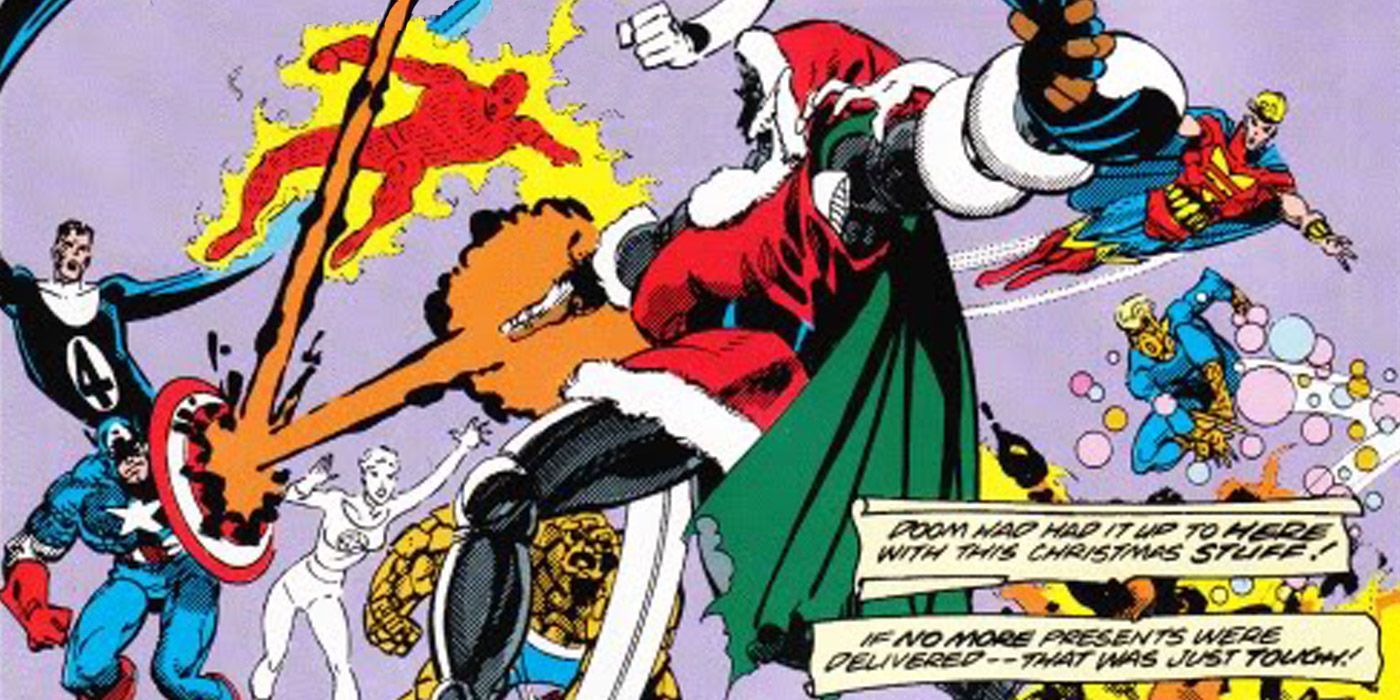 Santa Doom Fights Avengers and Fantastic Four