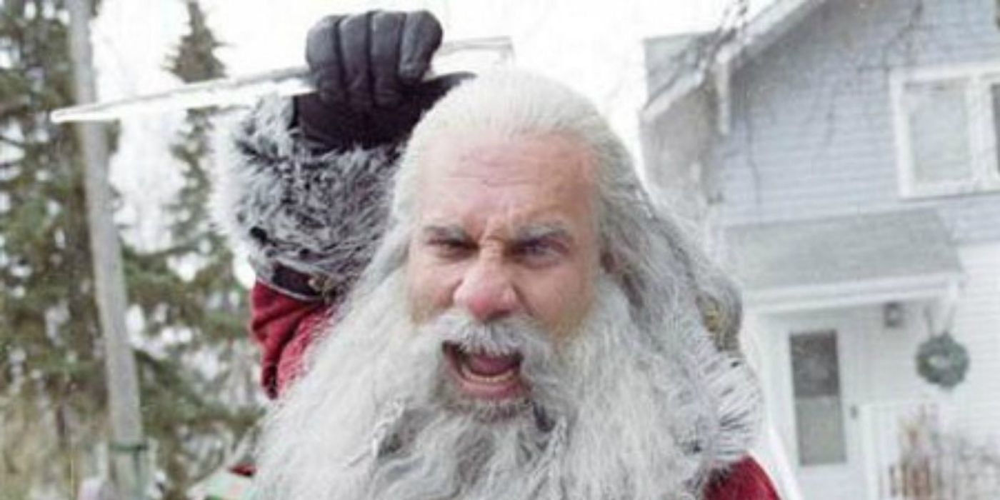 Bill Goldberg's Santa wields an icicle in Santa's Slay.