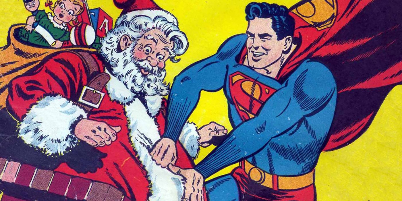 Superman punching Santa Claus