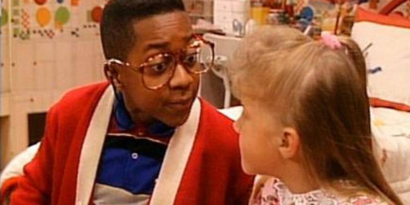 Steve Urkel talking to Stephanie in Full House