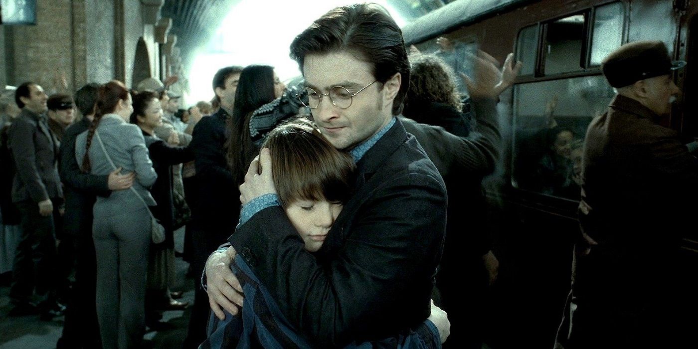 An older Harry with his son in Deathly Hallows 