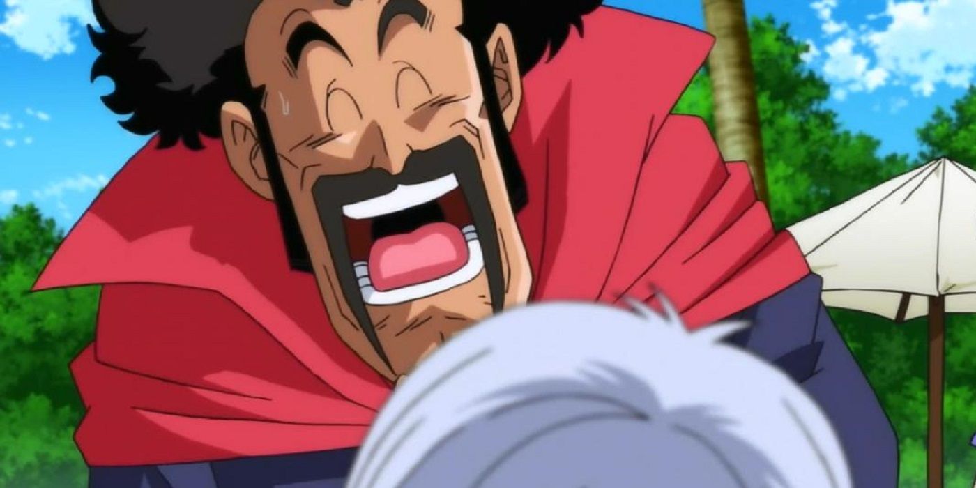 Mr Satan smiling widely in Dragon Ball