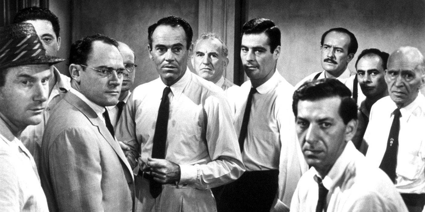 The jury in 12 Angry Men all looking off-screen