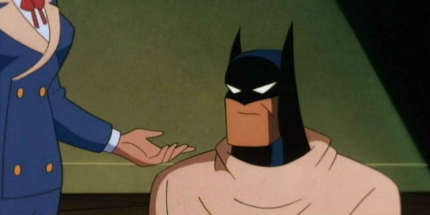 Batman wearing a straight jacket in Batman Animated Series
