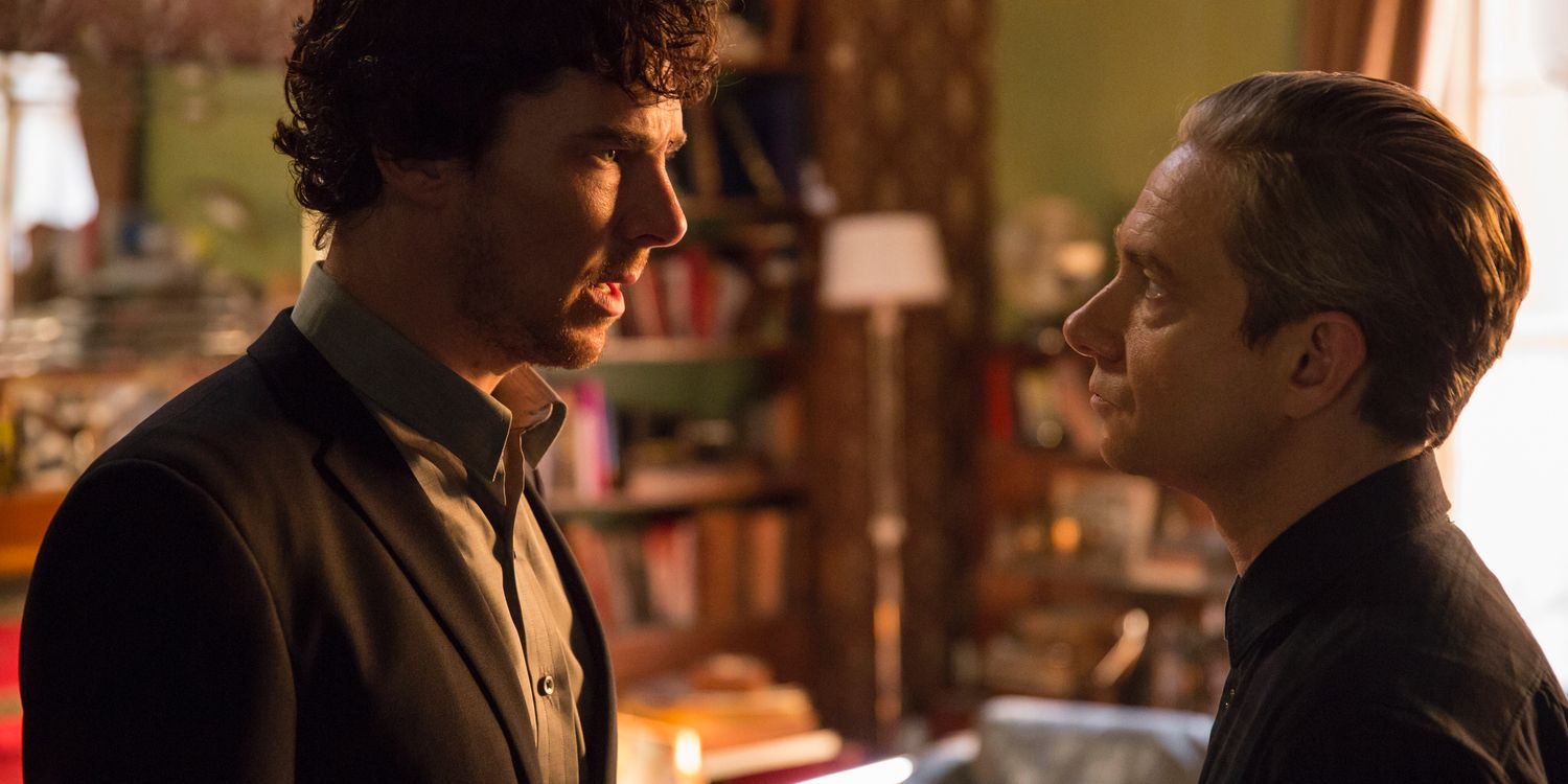 Benedict Cumberbatch and Martin Freeman in Sherlock Season 4 Episode 2