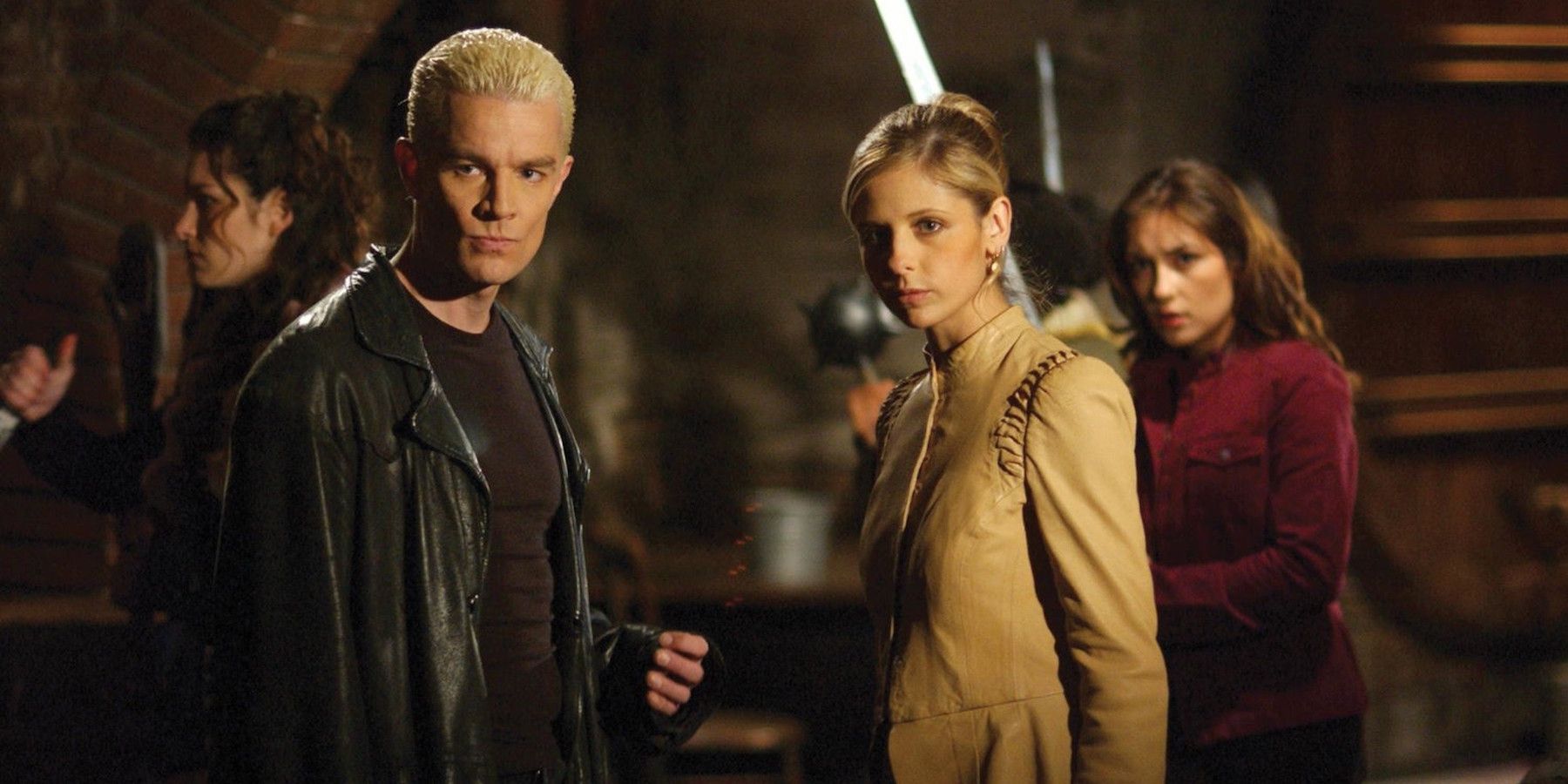 Spike (James Marsters) and Buffy (Sarah Michelle Gellar) prepare to take on Adam