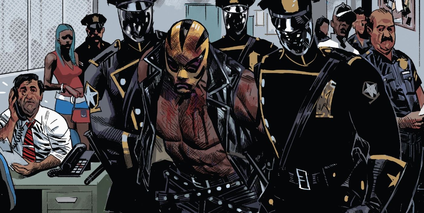 Rage being arrested in Marvel comics