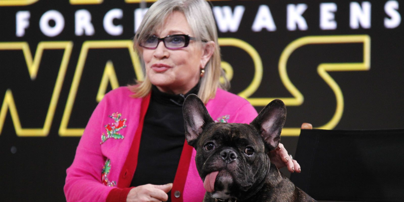 Carrie Fisher and Gary the Dog
