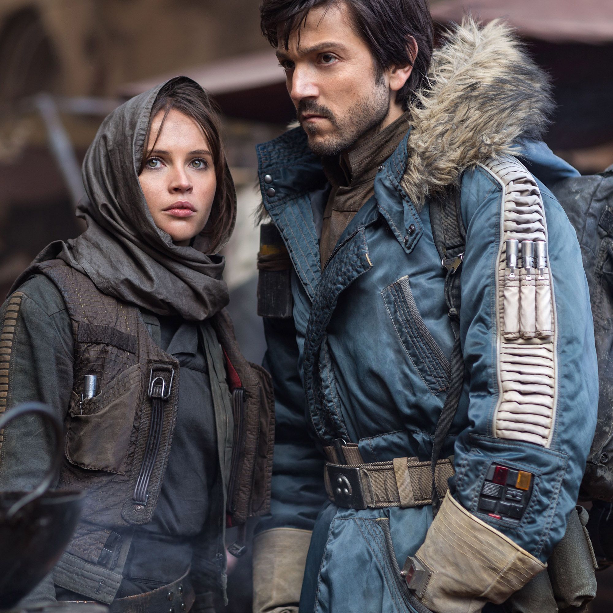 Cassian and Jyn Jedha Star Wars Rogue One Costumes