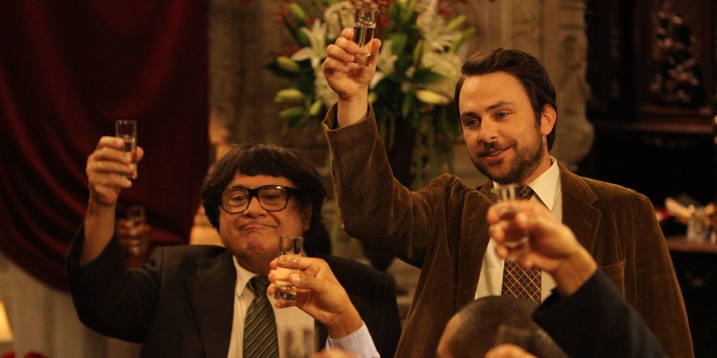 Charlie and Frank make a toast