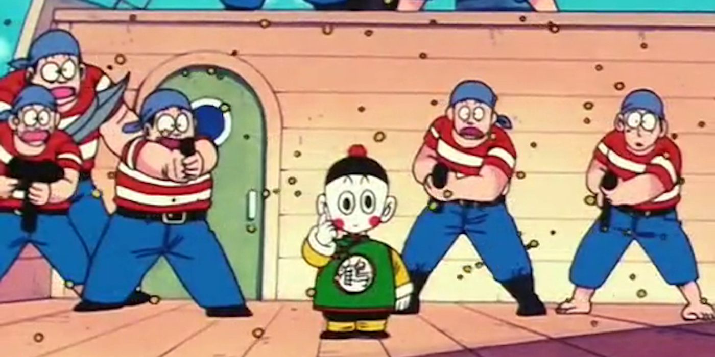 Chiaotzu Stopping Mercenary Clan Bullets with His Mind in Dragon Ball