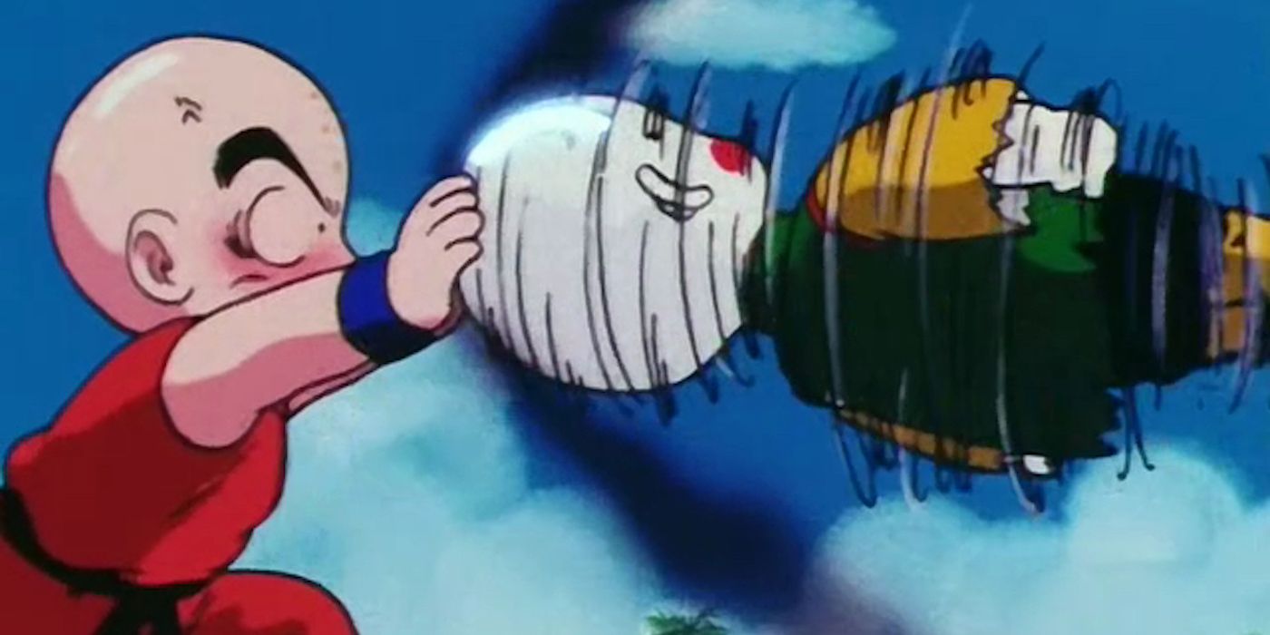 Chiaotzu Using the Drill Attack Against Krillin During WMAT in Dragon Ball