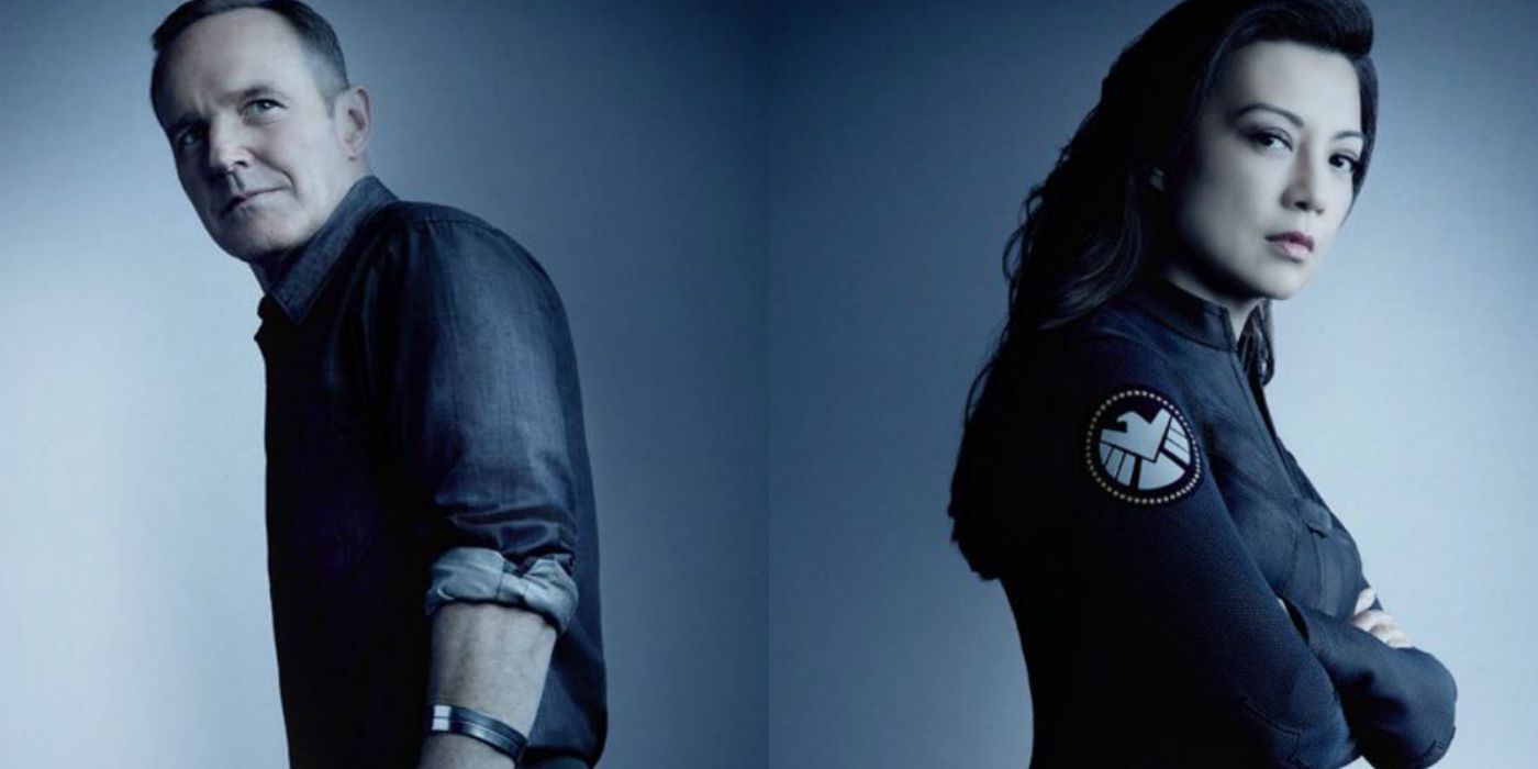 Clark Gregg as Phil Coulson and Ming Na Wen as Melinda May in Agents of Shield