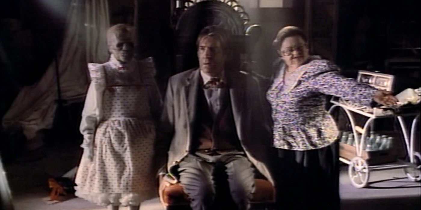 David Warner and Zelda Rubinstein in Tales from the Crypt's episode The New Arrival
