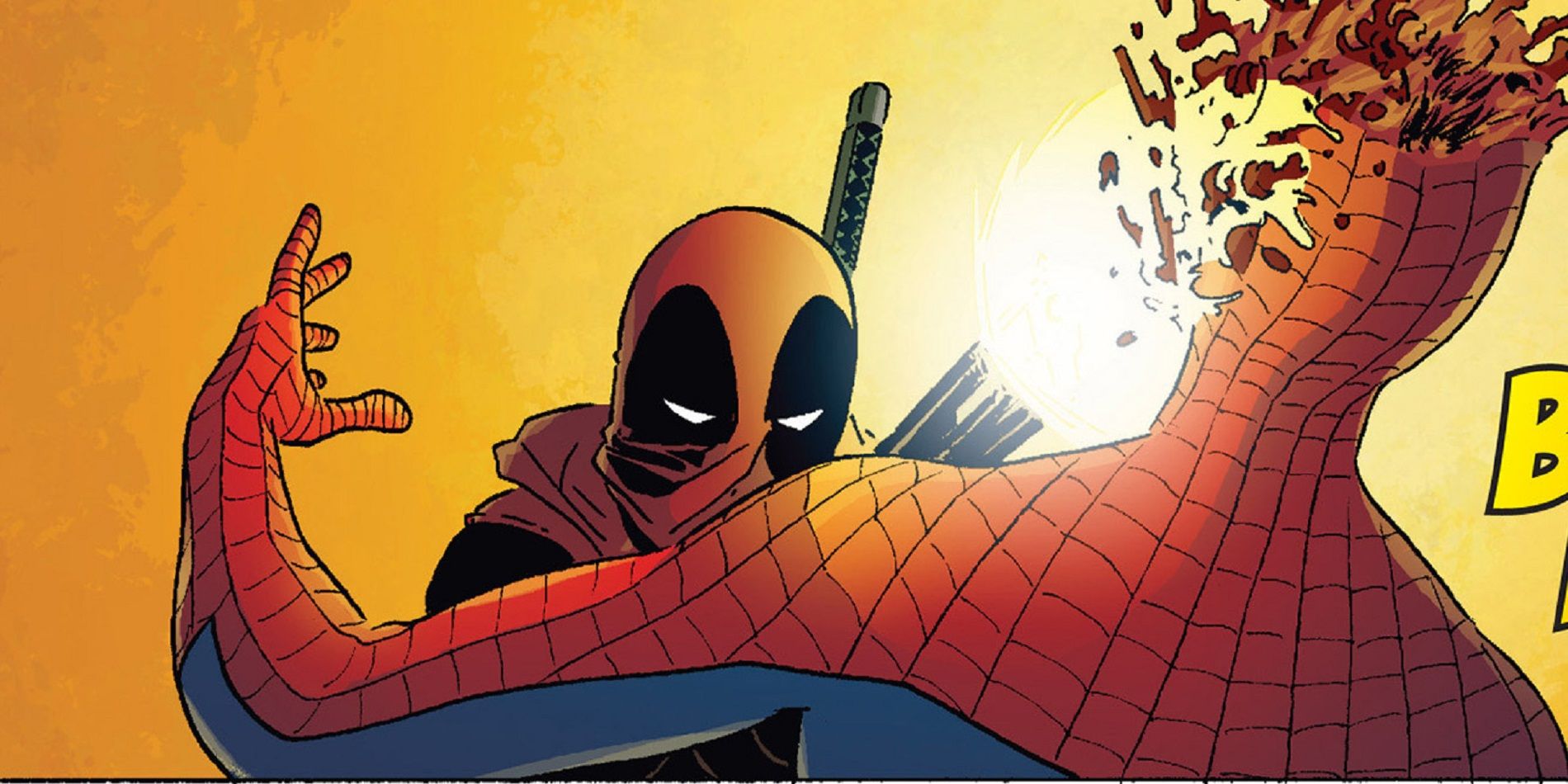 Deadpool shoots Spider-Man