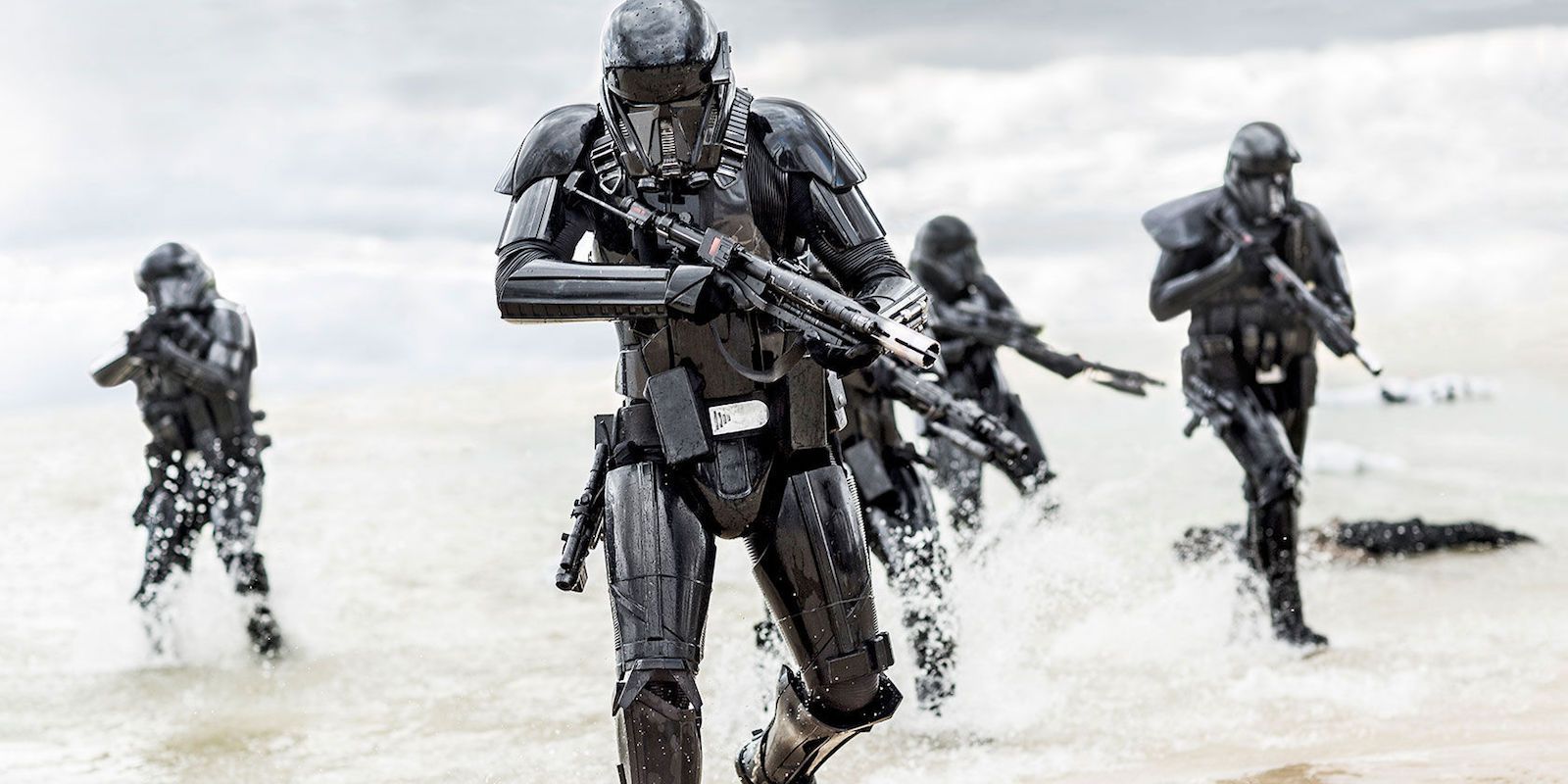 Deathtroopers storming the beach in Star Wars Rogue One.