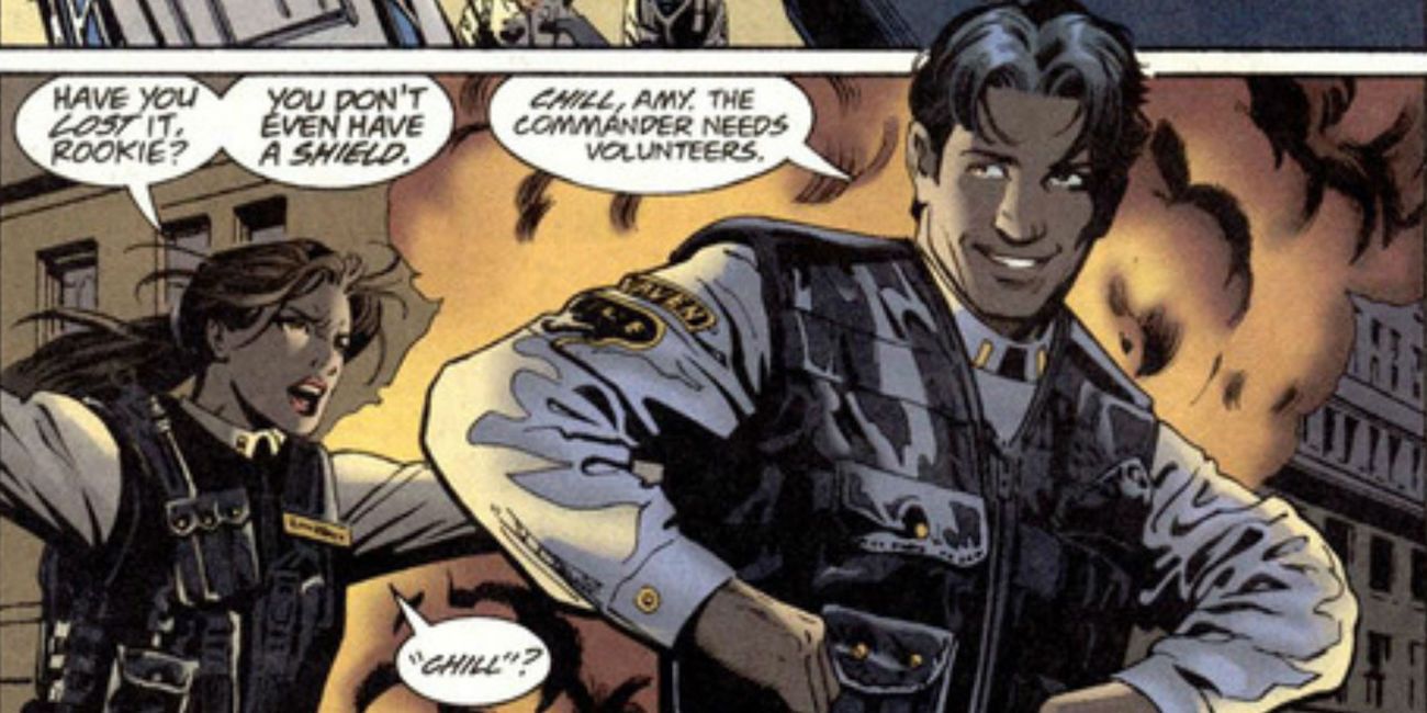 Dick Grayson as a cop in the Bludhaven Police Department