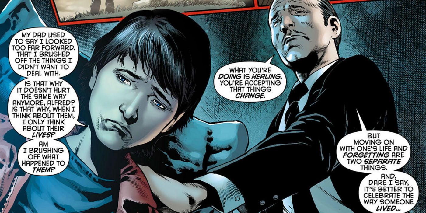 Dick Grayson dealing with his parents' death