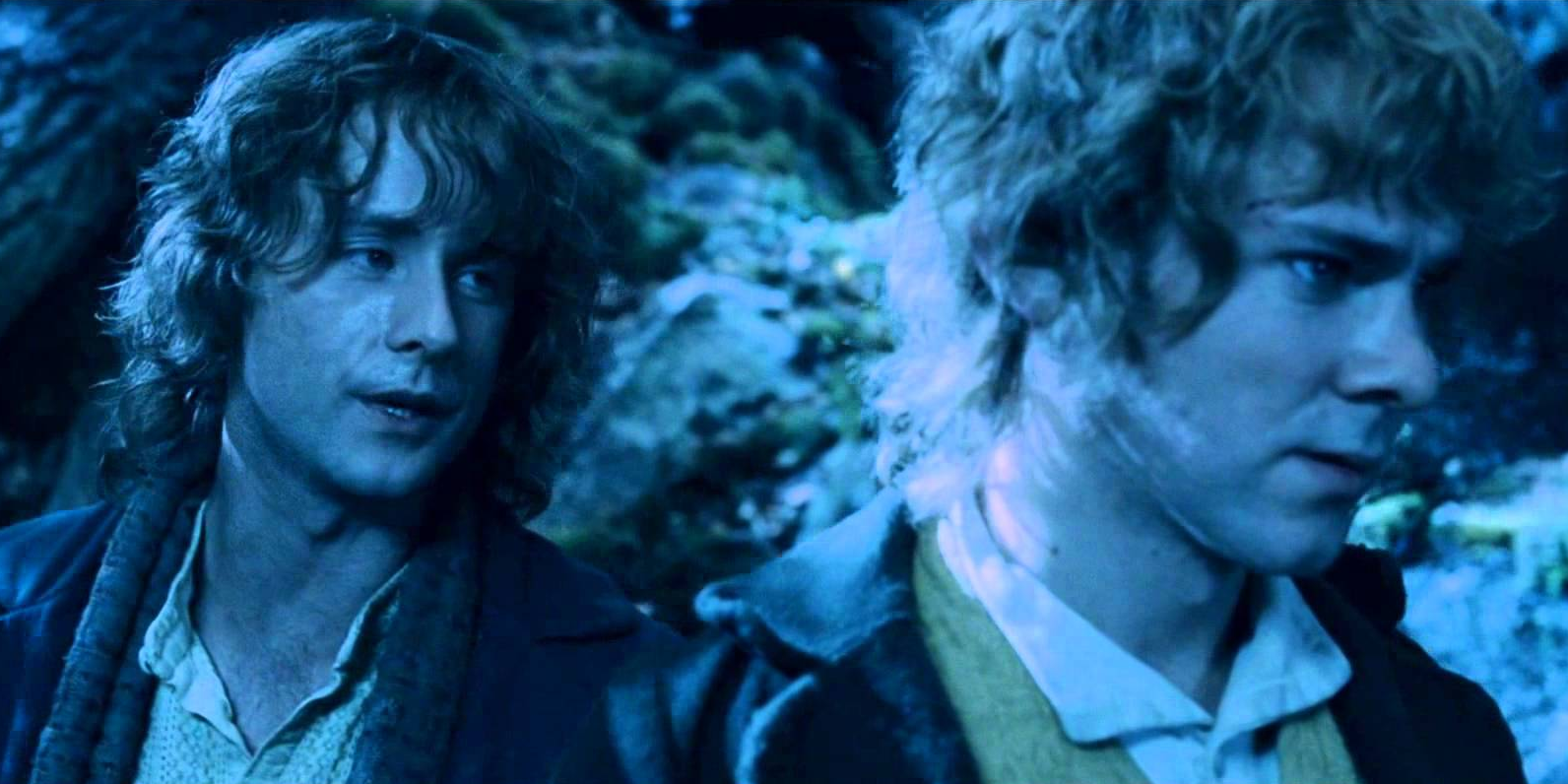 Billy Boyd and Dominic Monoghan in Lord of the Rings