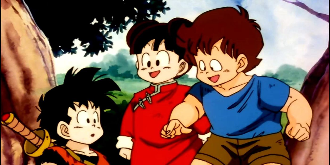 Gohan with orphans in Dragon Ball Z
