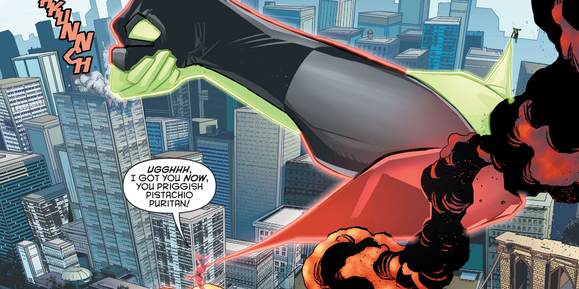 Harley Quinn arm wrestles Green Lantern