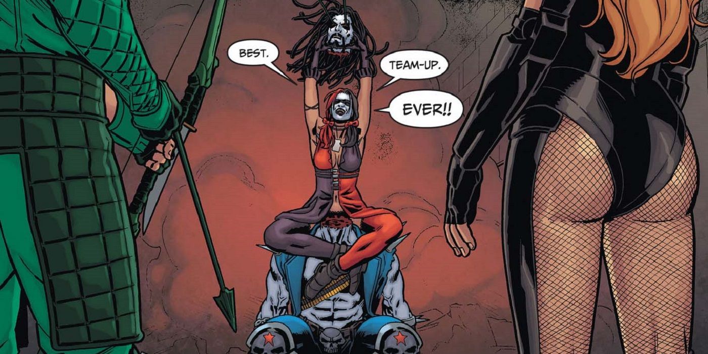 Harley Quinn decapitates Lobo in Injustice