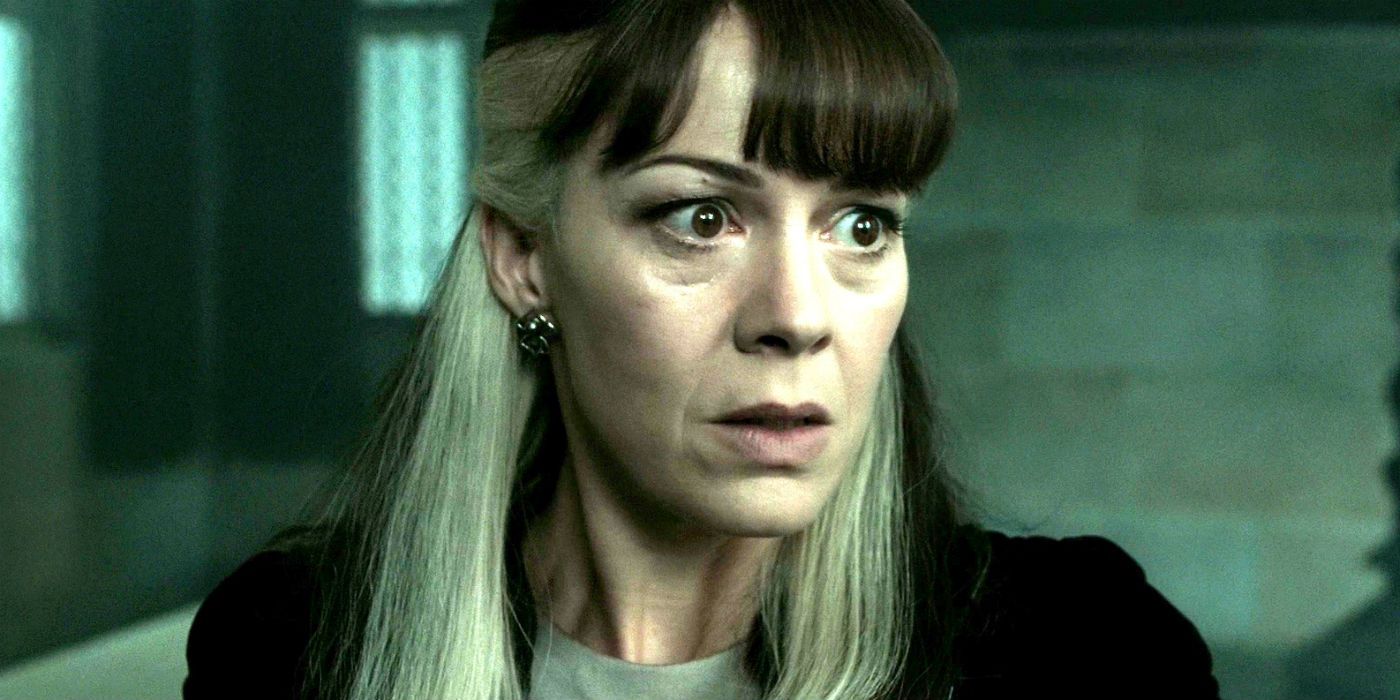 Narcissa Malfoy looking shocked in Harry Potter