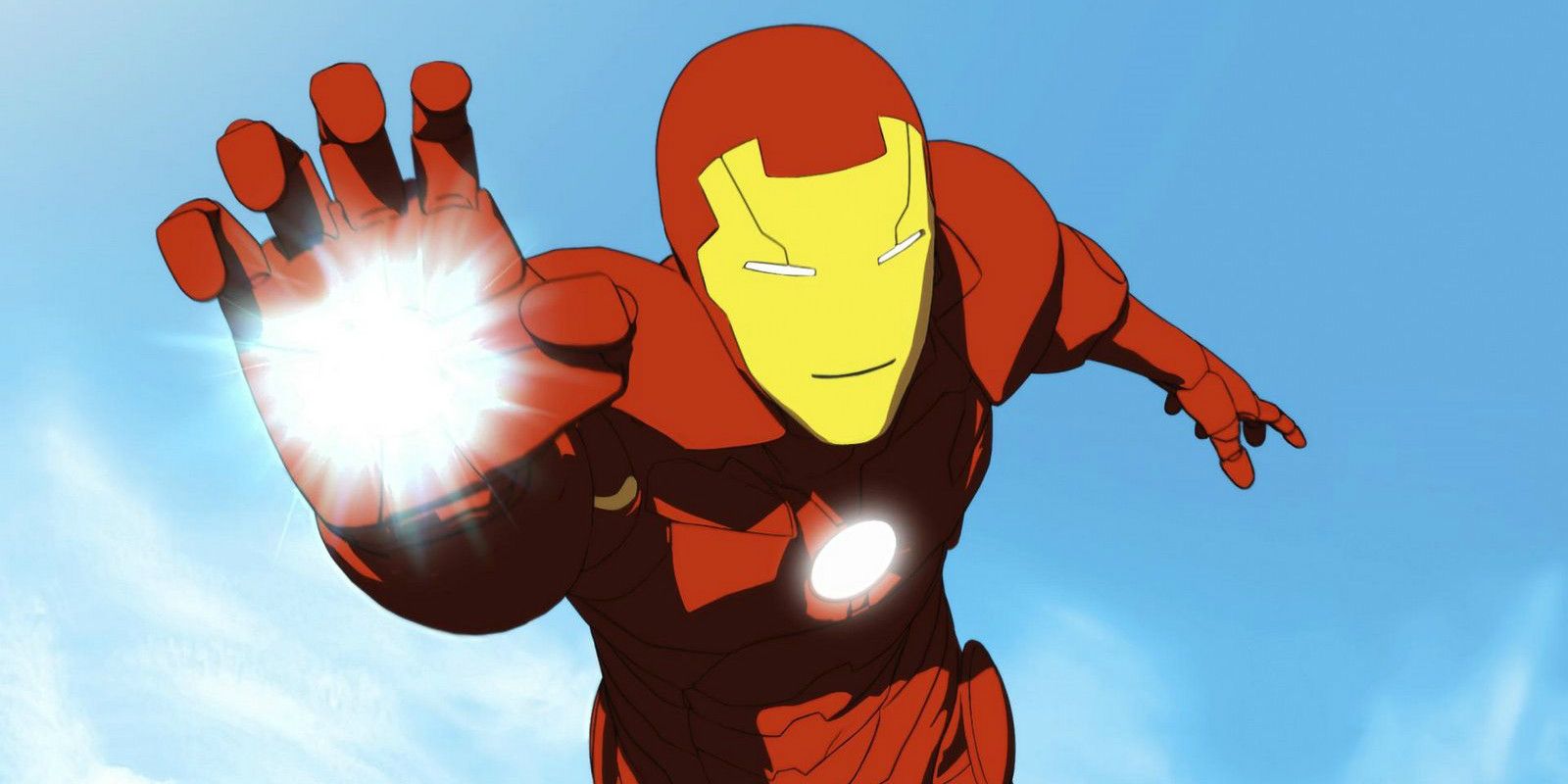 Iron Man firing a hand beam in Armored Adventures Close Up