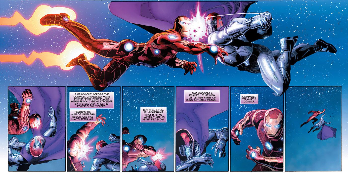 Iron Man Fighting Magneto in Avengers versus X-Men
