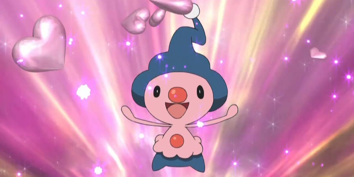 Mime Jr showing its love for someone in the Pokémon anime
