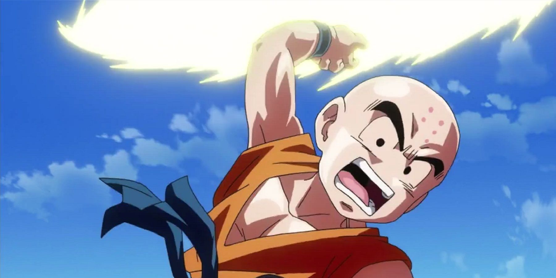 Krillin using his Destructo Disk attack in Dragon Ball Z: Resurrection 'F'