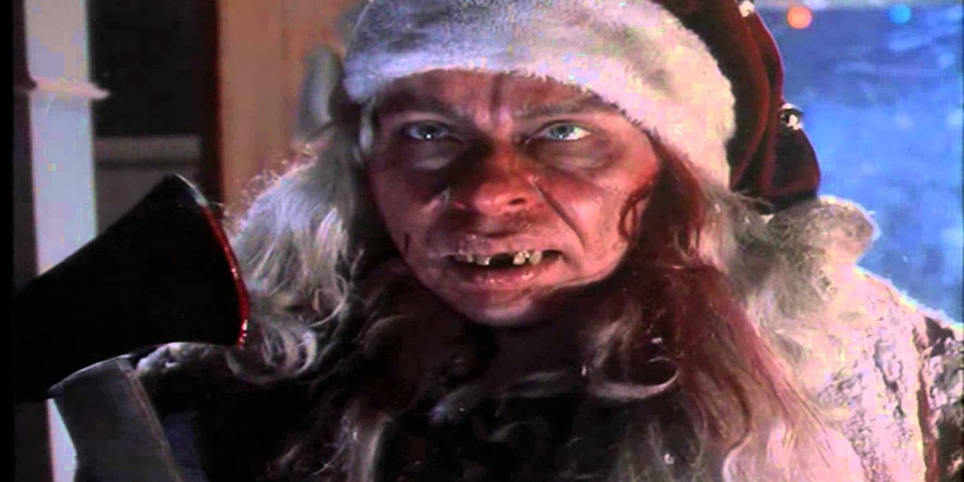 A mental patient dressed as Santa Claus in Tales from the Crypt