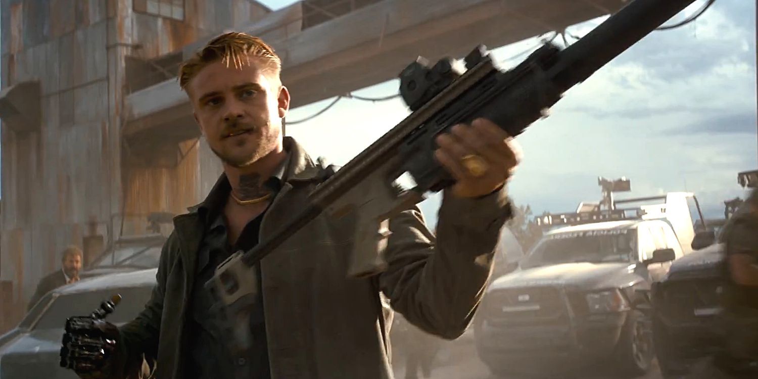 Logan Final Trailer - Donald Pierce with gun