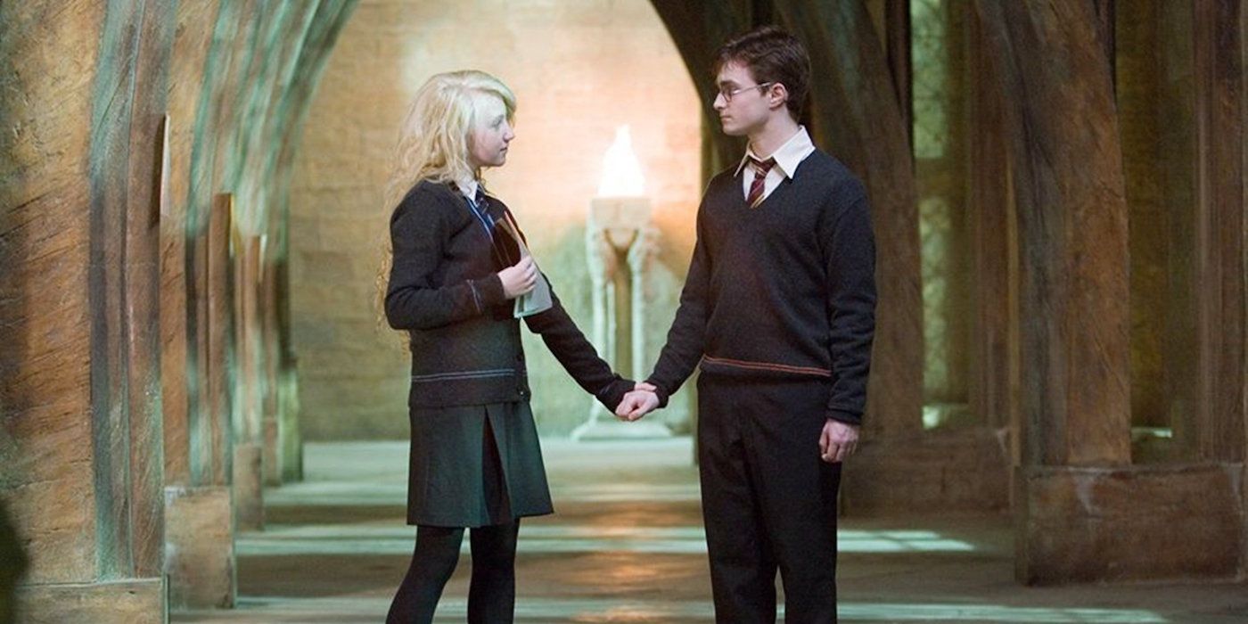 Luna Lovegood and Harry Potter talking