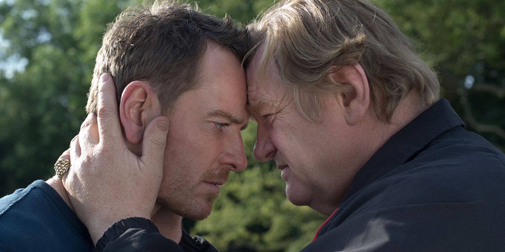 Michael Fassbender as Chad Cutler and Brendan Gleeson as Colby Cutler in “Trespass Against Us”