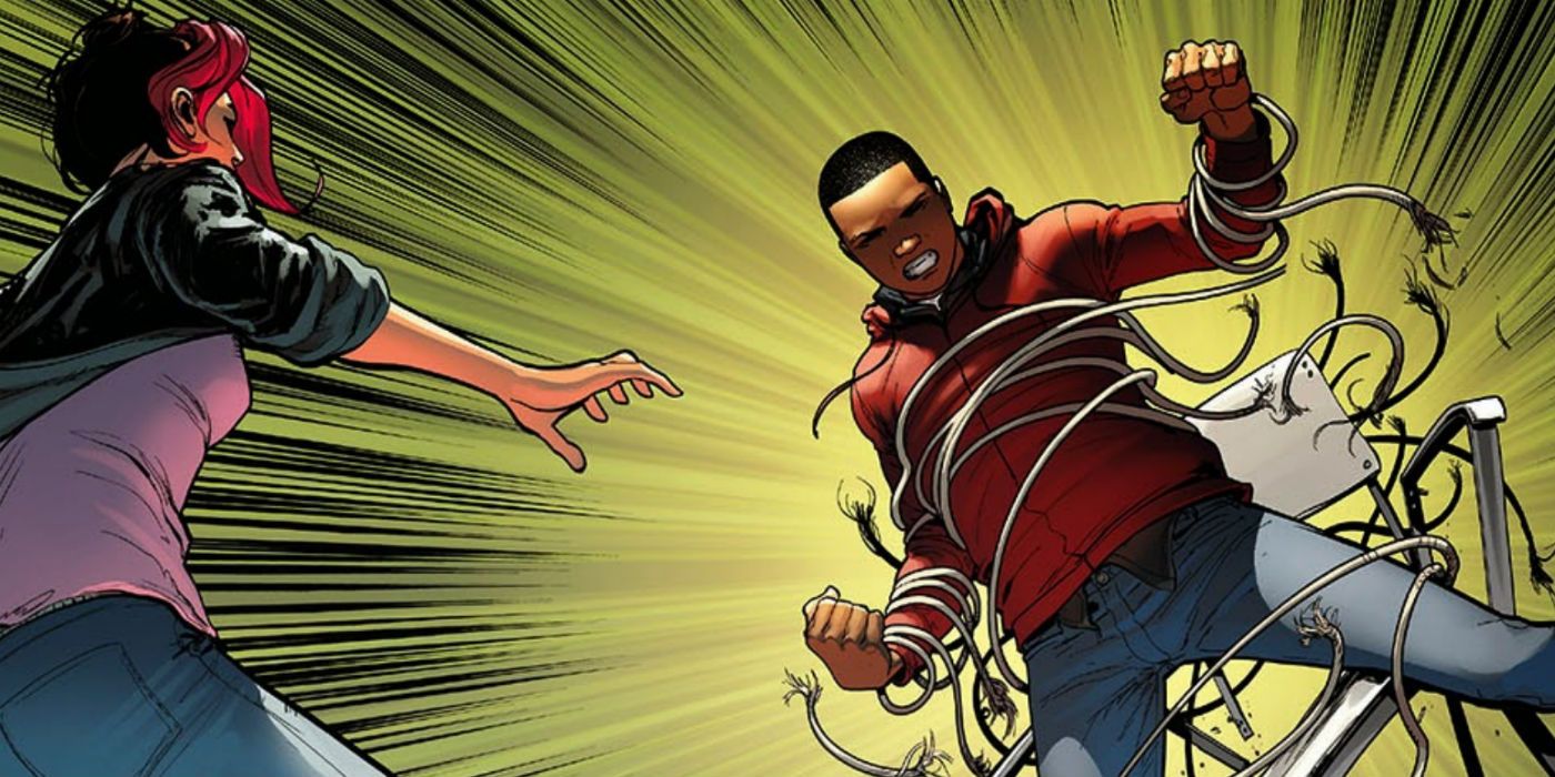 Miles Morales uses his Spider-Man Regeneration powers in the comics