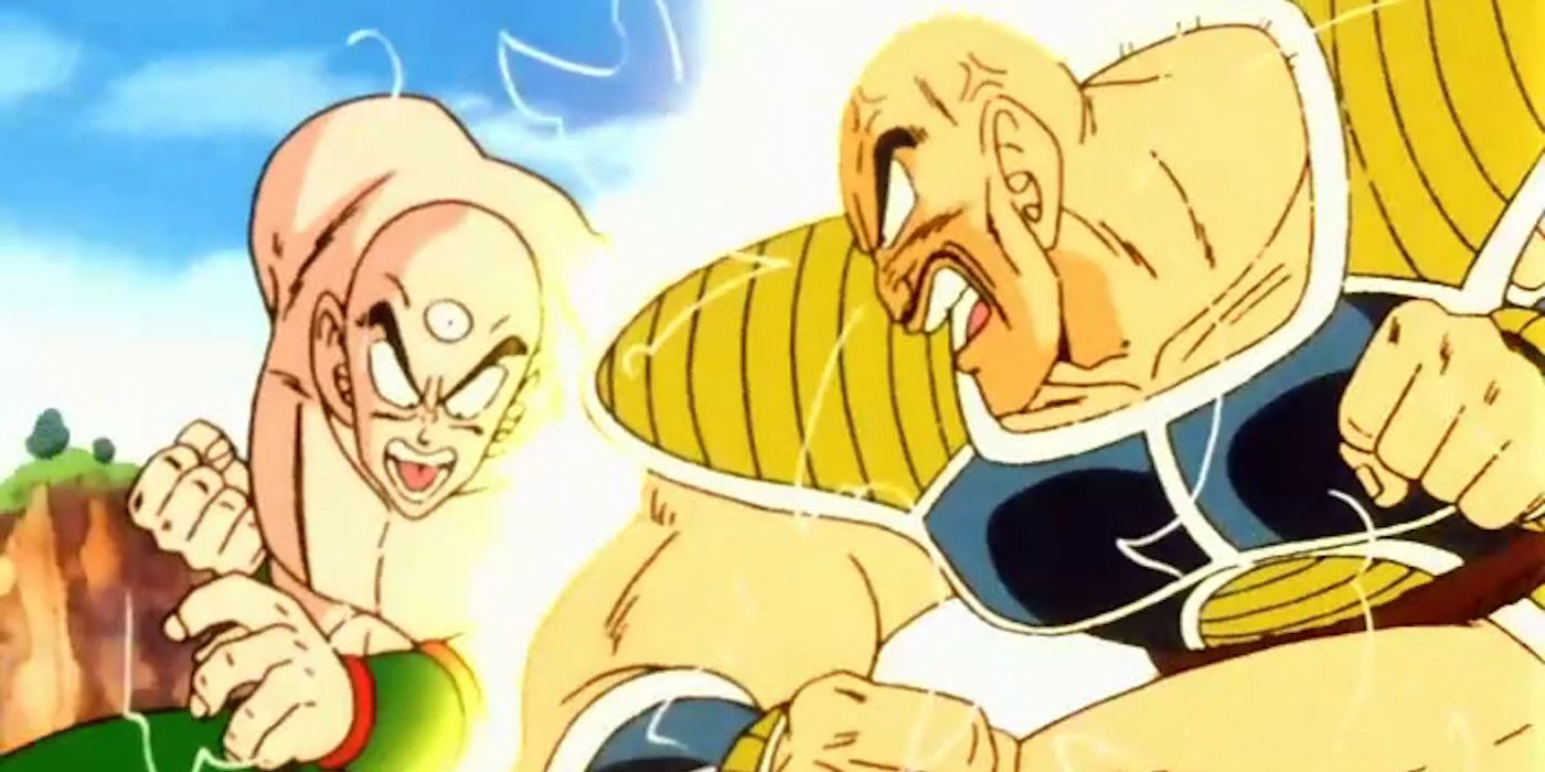 Nappa Fighting Tien in Dragon Ball Z Before the Three-Eyed Cowboy's Last Ride