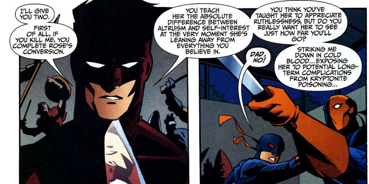 Nightwing converts Rose Wilson in a showdown with Deathstroke