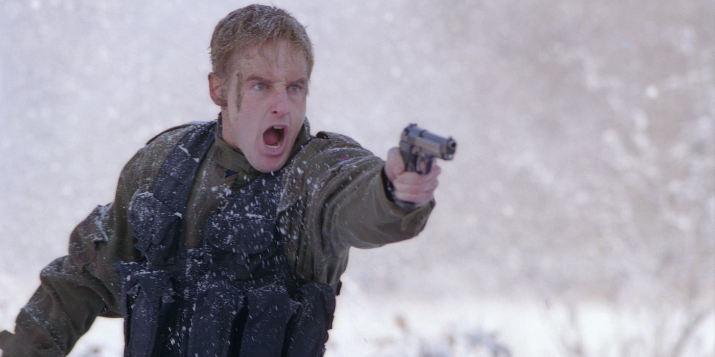 shooting a gun in the snow